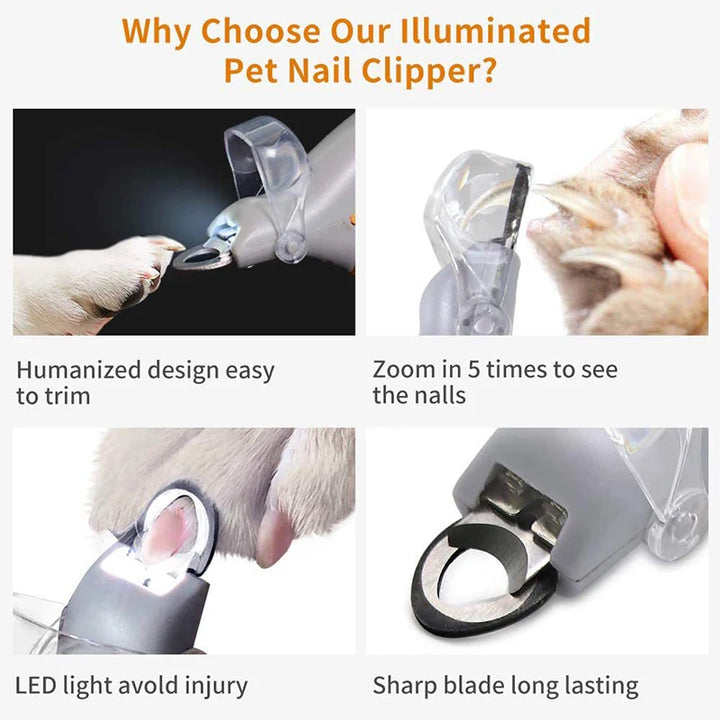 Professional Pet Nail Clipper Scissors With LED Light