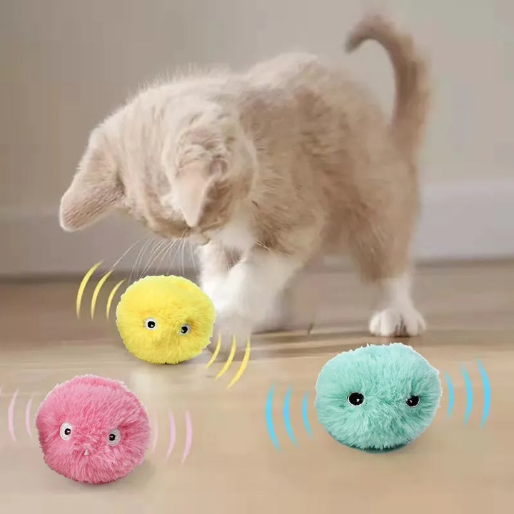 3Pcs Interactive Ball Smart Cat Toys Plush Electric