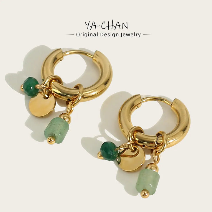 YACHAN 18K Gold Plated Stainless Steel Hoop Earrings