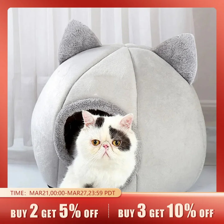 Pet Tent Cave Bed for Cats Small Dogs Self-Warming